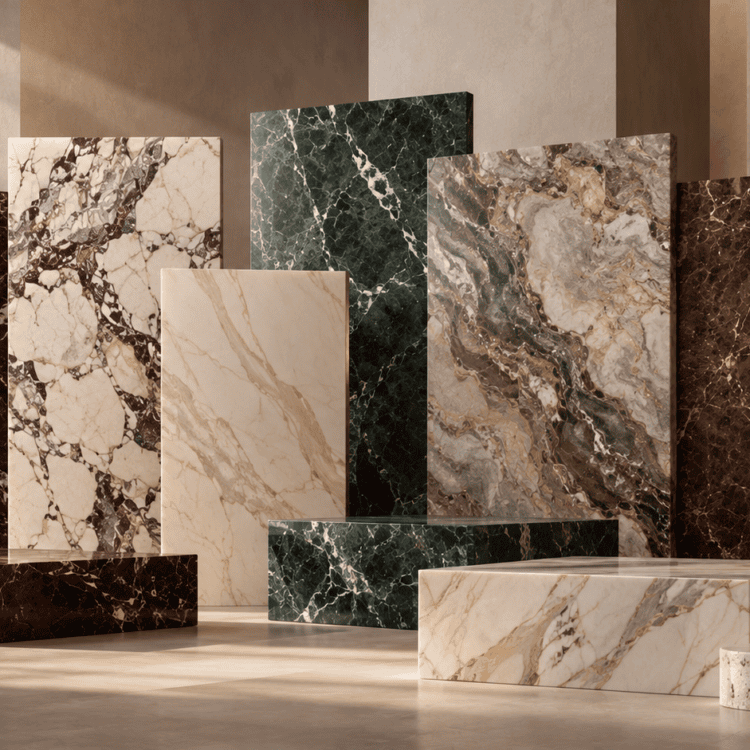 Luxurious Marble Slab Showroom Display
